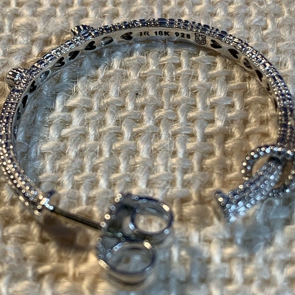 Judith Ripka Sterling interchangeable hoop earrings in Pink Crystal - Picture 10 of 11